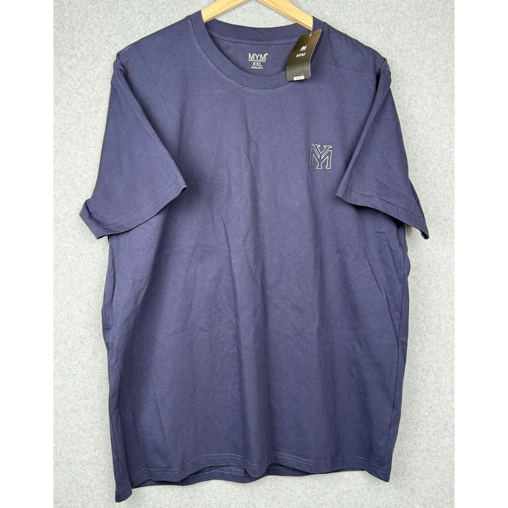 MYM Modern Tee Short Sleeve Crew Neck Logo Navy Blue XXL Mens